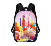 sinyumoney Backpacks Cairo Kids School Backpack School Bag 3D Printed School Bags for Boys Elementary And Middle School Students 17inch