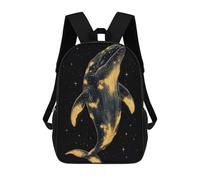 sinyumoney Backpacks Celestial Whale in Starry Night Kids School Backpack School Bag 3D Printed School Bags for Boys Elementary And Middle School Students 17inch