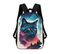 sinyumoney Backpacks Celestial Whiskers Kids School Backpack School Bag 3D Printed School Bags for Boys Elementary And Middle School Students 17inch