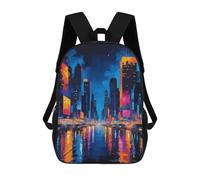 sinyumoney Backpacks Cityscape Night Kids School Backpack School Bag 3D Printed School Bags for Boys Elementary And Middle School Students 17inch