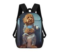 sinyumoney Backpacks Cockapoo on The Toilet Kids School Backpack School Bag 3D Printed School Bags for Boys Elementary And Middle School Students 17inch