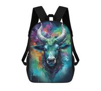 sinyumoney Backpacks Colorful Bull Portrait Kids School Backpack School Bag 3D Printed School Bags for Boys Elementary And Middle School Students 17inch