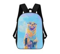 sinyumoney Backpacks Colorful Otter Portrait Kids School Backpack School Bag 3D Printed School Bags for Boys Elementary And Middle School Students 17inch