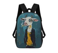 sinyumoney Backpacks Cool Cow with Cigarette Kids School Backpack School Bag 3D Printed School Bags for Boys Elementary And Middle School Students 17inch