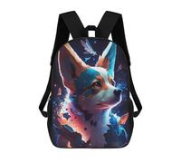 sinyumoney Backpacks Corgi Dog Kids School Backpack School Bag 3D Printed School Bags for Boys Elementary And Middle School Students 17inch