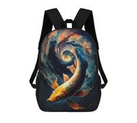 sinyumoney Backpacks Cosmic Koi 9 Kids School Backpack School Bag 3D Printed School Bags for Boys Elementary And Middle School Students 17inch