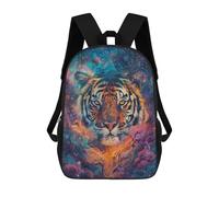 sinyumoney Backpacks Cosmic Tiger Gaze Kids School Backpack School Bag 3D Printed School Bags for Boys Elementary And Middle School Students 17inch