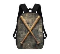 sinyumoney Backpacks Crossed Baseball Bats Kids School Backpack School Bag 3D Printed School Bags for Boys Elementary And Middle School Students 17inch