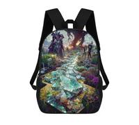 sinyumoney Backpacks Crystal Labyrinth Fantasy Scene Kids School Backpack School Bag 3D Printed School Bags for Boys Elementary And Middle School Students 17inch