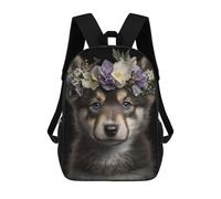sinyumoney Backpacks Cute Baby Fluffy Wolf Kids School Backpack School Bag 3D Printed School Bags for Boys Elementary And Middle School Students 17inch