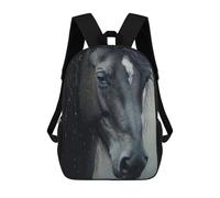 sinyumoney Backpacks Cute Wet Horse Kids School Backpack School Bag 3D Printed School Bags for Boys Elementary And Middle School Students 17inch