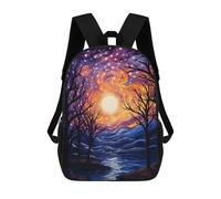 sinyumoney Backpacks Dancing Night Stars Kids School Backpack School Bag 3D Printed School Bags for Boys Elementary And Middle School Students 17inch