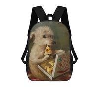 sinyumoney Backpacks Dog Eating Pizza Kids School Backpack School Bag 3D Printed School Bags for Boys Elementary And Middle School Students 17inch