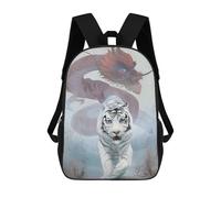 sinyumoney Backpacks Dragon And White Tiger Kids School Backpack School Bag 3D Printed School Bags for Boys Elementary And Middle School Students 17inch