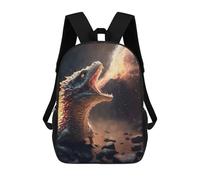 sinyumoney Backpacks Dragon Breathing Fire Artwork Kids School Backpack School Bag 3D Printed School Bags for Boys Elementary And Middle School Students 17inch