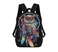 sinyumoney Backpacks Dreamcatcher Mandala Owl Kids School Backpack School Bag 3D Printed School Bags for Boys Elementary And Middle School Students 17inch