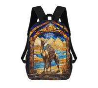 sinyumoney Backpacks Egyptian Pyramids Camel Kids School Backpack School Bag 3D Printed School Bags for Boys Elementary And Middle School Students 17inch