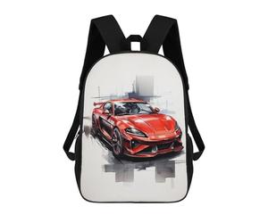 sinyumoney Backpacks Electrifying Red Car Kids School Backpack School Bag 3D Printed School Bags for Boys Elementary And Middle School Students 17inch