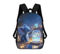 sinyumoney Backpacks Elephant And Star Jar Kids School Backpack School Bag 3D Printed School Bags for Boys Elementary And Middle School Students 17inch