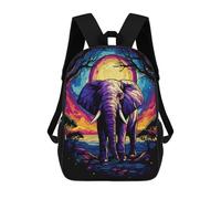 sinyumoney Backpacks Elephant Running Fast Wild Kids School Backpack School Bag 3D Printed School Bags for Boys Elementary And Middle School Students 17inch