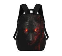 sinyumoney Backpacks Evil Black Wolf Kids School Backpack School Bag 3D Printed School Bags for Boys Elementary And Middle School Students 17inch