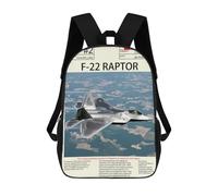 sinyumoney Backpacks F22 Raptor Aircraft Kids School Backpack School Bag 3D Printed School Bags for Boys Elementary And Middle School Students 17inch