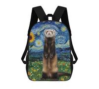 sinyumoney Backpacks Ferret in Starry Night Landscape Kids School Backpack School Bag 3D Printed School Bags for Boys Elementary And Middle School Students 17inch