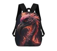 sinyumoney Backpacks Fiery Bird Portrait Kids School Backpack School Bag 3D Printed School Bags for Boys Elementary And Middle School Students 17inch