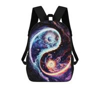 sinyumoney Backpacks Fire And Ice Yin And Yang Kids School Backpack School Bag 3D Printed School Bags for Boys Elementary And Middle School Students 17inch