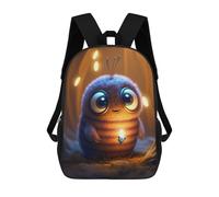 sinyumoney Backpacks Fluffy Bee with Firefly Kids School Backpack School Bag 3D Printed School Bags for Boys Elementary And Middle School Students 17inch