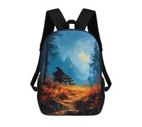 sinyumoney Backpacks Forest Piano Nature Kids School Backpack School Bag 3D Printed School Bags for Boys Elementary And Middle School Students 17inch