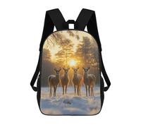 sinyumoney Backpacks Four Deer at Sunset Kids School Backpack School Bag 3D Printed School Bags for Boys Elementary And Middle School Students 17inch