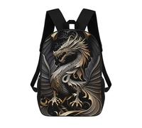 sinyumoney Backpacks Golden Dragon Illustration-2 Kids School Backpack School Bag 3D Printed School Bags for Boys Elementary And Middle School Students 17inch