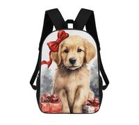 sinyumoney Backpacks Golden Jolly Xmas Kids School Backpack School Bag 3D Printed School Bags for Boys Elementary And Middle School Students 17inch