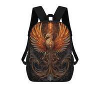 sinyumoney Backpacks Golden Phoenix Bird Kids School Backpack School Bag 3D Printed School Bags for Boys Elementary And Middle School Students 17inch