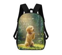 sinyumoney Backpacks Golden Retriever Praying Kids School Backpack School Bag 3D Printed School Bags for Boys Elementary And Middle School Students 17inch