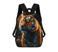 sinyumoney Backpacks Golden Tiger Portrait -2 Kids School Backpack School Bag 3D Printed School Bags for Boys Elementary And Middle School Students 17inch