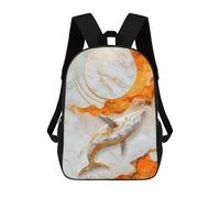 sinyumoney Backpacks Golden Whale Kids School Backpack School Bag 3D Printed School Bags for Boys Elementary And Middle School Students 17inch