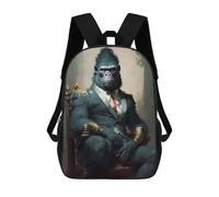 sinyumoney Backpacks Gorilla Enchantment Kids School Backpack School Bag 3D Printed School Bags for Boys Elementary And Middle School Students 17inch