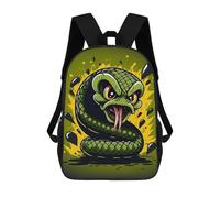 sinyumoney Backpacks Green Snake Illustration Kids School Backpack School Bag 3D Printed School Bags for Boys Elementary And Middle School Students 17inch