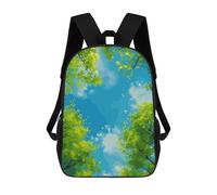 sinyumoney Backpacks Green Trees And Blue Sky Kids School Backpack School Bag 3D Printed School Bags for Boys Elementary And Middle School Students 17inch