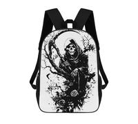 sinyumoney Backpacks Grim Reaper with Scythe And Roses Kids School Backpack School Bag 3D Printed School Bags for Boys Elementary And Middle School Students 17inch