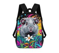 sinyumoney Backpacks Guinea Pig in Flowers Kids School Backpack School Bag 3D Printed School Bags for Boys Elementary And Middle School Students 17inch