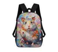 sinyumoney Backpacks Hamster Walking in Paint Kids School Backpack School Bag 3D Printed School Bags for Boys Elementary And Middle School Students 17inch