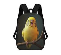 sinyumoney Backpacks Happy Yellow Budgie Singing Kids School Backpack School Bag 3D Printed School Bags for Boys Elementary And Middle School Students 17inch