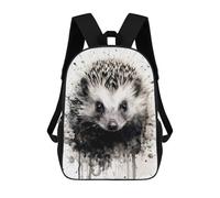 sinyumoney Backpacks Hedgehog Beauty Black Ink Kids School Backpack School Bag 3D Printed School Bags for Boys Elementary And Middle School Students 17inch
