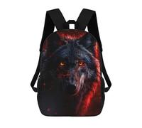sinyumoney Backpacks Inferno Eyes of The Wolf Kids School Backpack School Bag 3D Printed School Bags for Boys Elementary And Middle School Students 17inch