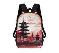 sinyumoney Backpacks Japanese Landscapes Kids School Backpack School Bag 3D Printed School Bags for Boys Elementary And Middle School Students 17inch