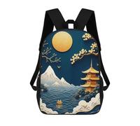 sinyumoney Backpacks Japanese Papercut Landscape Kids School Backpack School Bag 3D Printed School Bags for Boys Elementary And Middle School Students 17inch