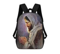 sinyumoney Backpacks Jesus Kids School Backpack School Bag 3D Printed School Bags for Boys Elementary And Middle School Students 17inch
